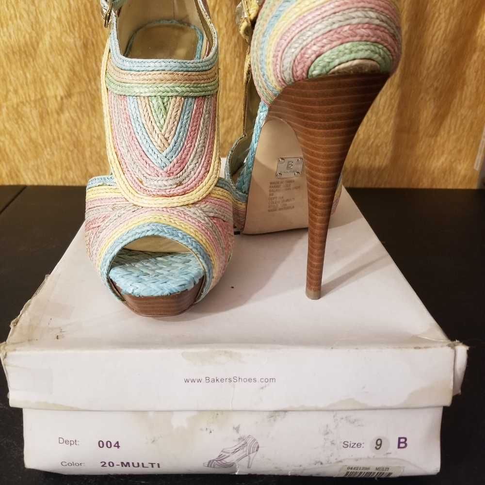 Multi Colored -Size  9 Stilleto open toe heels